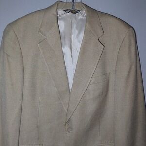 Brooks Brothers Men's Blazer 41R Tan 100%‎ Silk  Suit Coat Jacket Classic